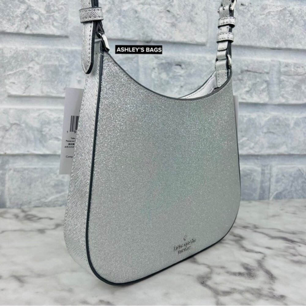 Kate Spade Glimmer Glitter Shoulder Bag In Silver - Picture 4 of 12